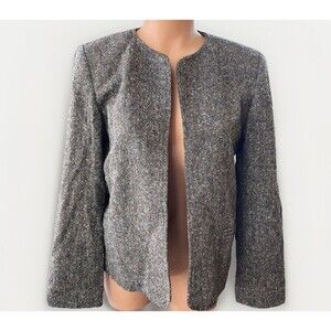 Orvis Women’s Brown Wool Tweed Blazer Size 10 Lined Shoulder Pads
